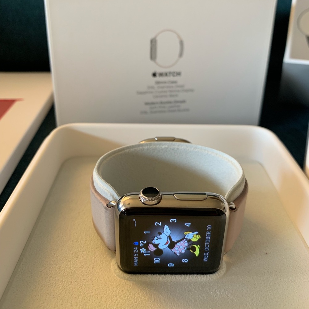 Apple Watch Stainless Steel 38mm Leather Buckle